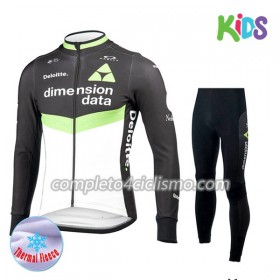 Completo Maglia Ciclismo + Calzamaglia 2017 Dimension Data Bambino N001 Winter Invernale